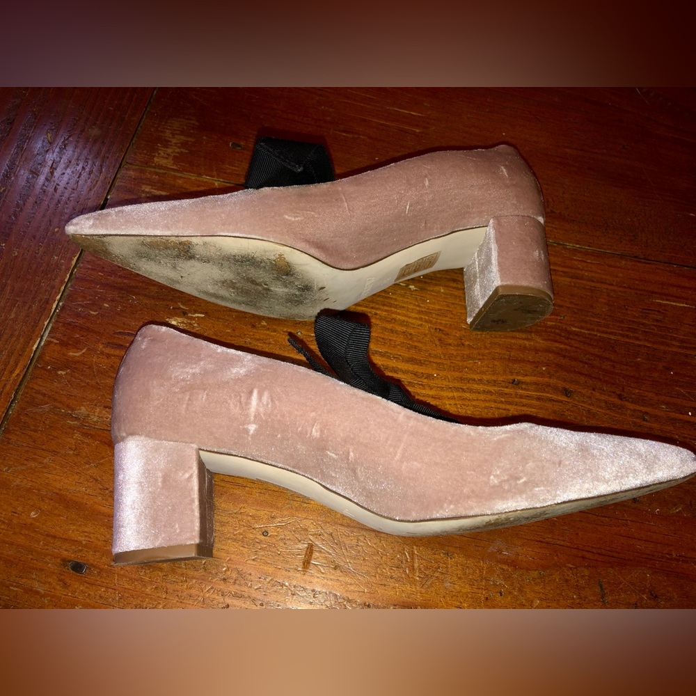 JCREW VELVET HEELS w Bow - Picture 7 of 10
